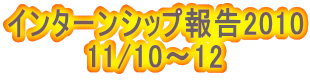 インターンシップ報告2010 11/10～12