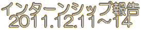 インターンシップ報告 2011.12.12～14